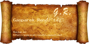 Gasparek Renátó névjegykártya